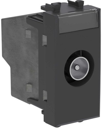 Розетка TV Проходная модульная DKC Avanti 1-м. 1 мод. черный матовый картинка